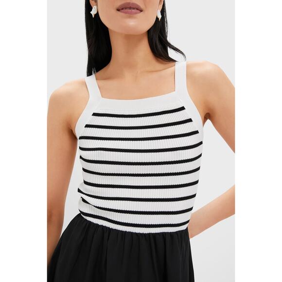 MOON RIVER Black Striped Midi Dress Size S NWT Retail $98 Tuckernuck - Picture 5 of 8
